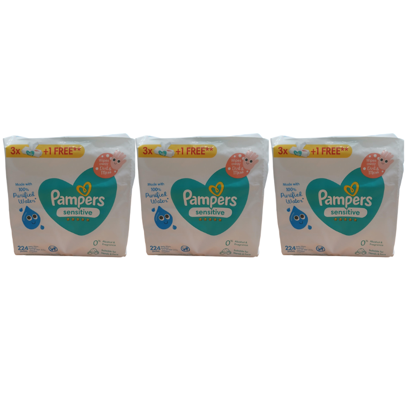 Pampers Sensitive Baby Wipes,  12 x 56 Wipes